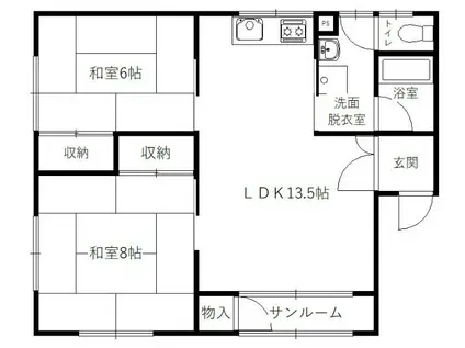 レッドハイム(2LDK/1階)の間取り写真