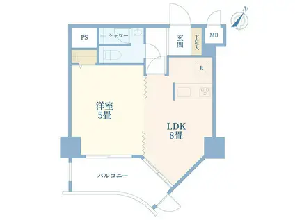 インペリアル六本木(1LDK/4階)の間取り写真