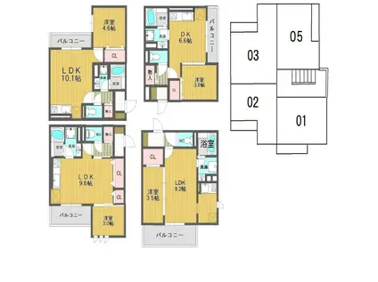 三国本町メディエートプラザ(1LDK/3階)の間取り写真