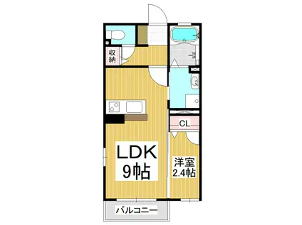カーサテラス(1LDK/1階)の間取り写真