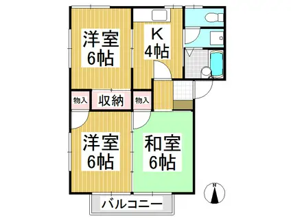 五加ハイツ(3K/1階)の間取り写真
