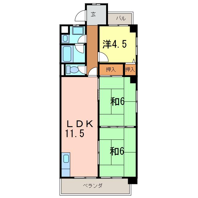 ベルツリー美園(3LDK/3階)の間取り写真