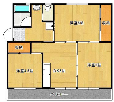 IT梅満II(3DK/3階)の間取り写真
