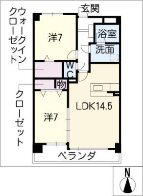 FINE ARTSII(2LDK/3階)の間取り写真