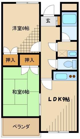 シティ・クレスト(2DK/4階)の間取り写真