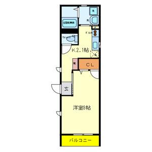 マハロハイツII(1K/1階)の間取り写真