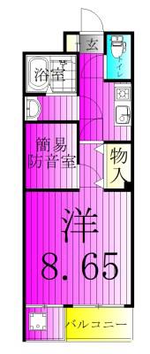 SKビル拾伍番館(1SK/3階)の間取り写真