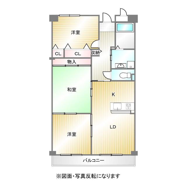 エスぺラール神戸(3LDK/5階)の間取り写真