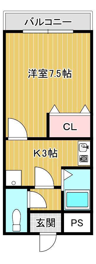 えぴなぁるふぉれすとII(1K/2階)の間取り写真