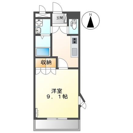 ワンダーハウス B(1K/1階)の間取り写真