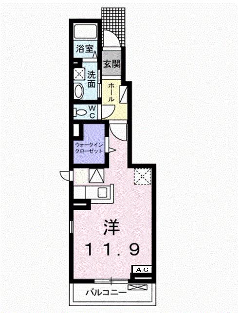エクシール(ワンルーム/1階)の間取り写真