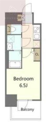S-RESIDENCE高井田BELETA(1K/8階)の間取り写真