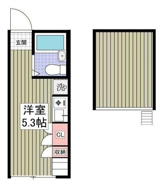 フラット中野(ワンルーム/2階)の間取り写真