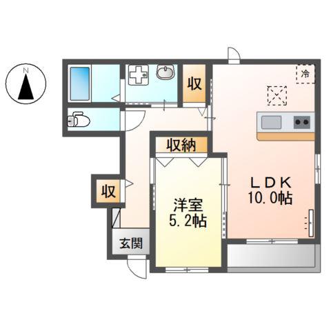アリエッタ(1LDK/1階)の間取り写真