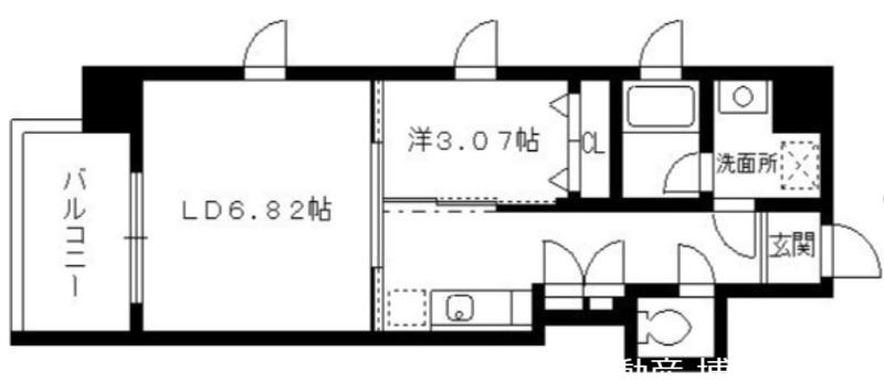 アガスティーア薬院(1LDK/8階)の間取り写真