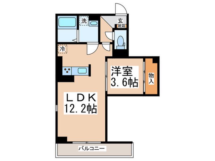 サンビューノ仲町台(1LDK/2階)の間取り写真