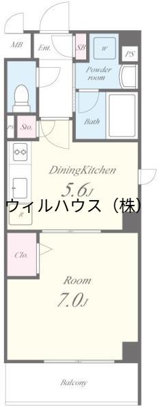 モルゲン北花田(1DK/1階)の間取り写真