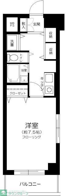 ライオンズマンション高津(1K/4階)の間取り写真