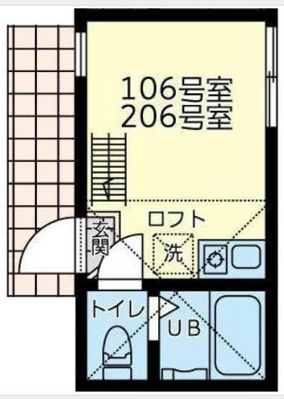 ユナイトファーストブランチ金沢(ワンルーム/2階)の間取り写真