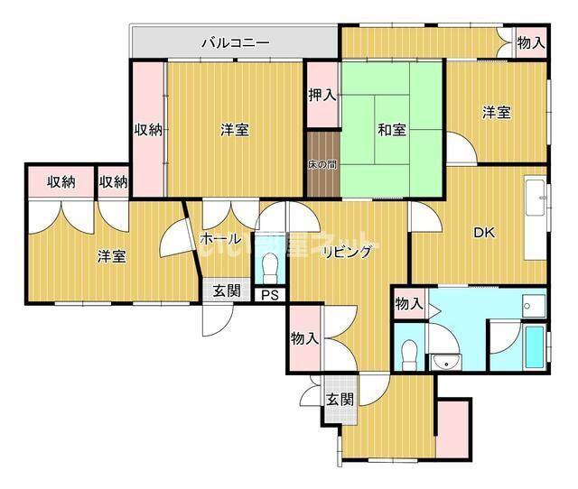 サンライズ都賀(5DK/1階)の間取り写真