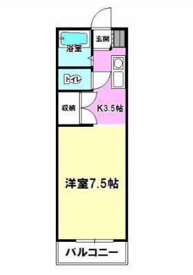 まえの花きゃべつ(1K/2階)の間取り写真