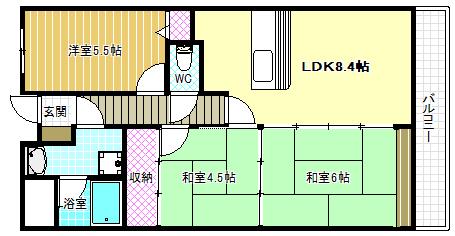 ルキア国分(3LDK/3階)の間取り写真