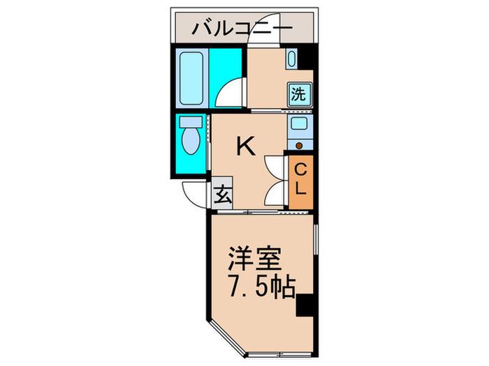 トゥール・ド・クラルテ(1K/2階)の間取り写真