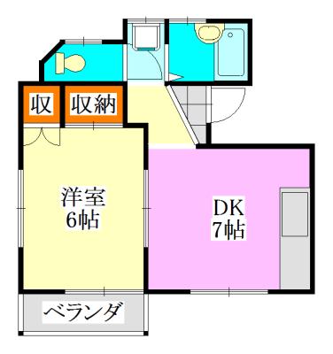 メゾンK(1DK/2階)の間取り写真