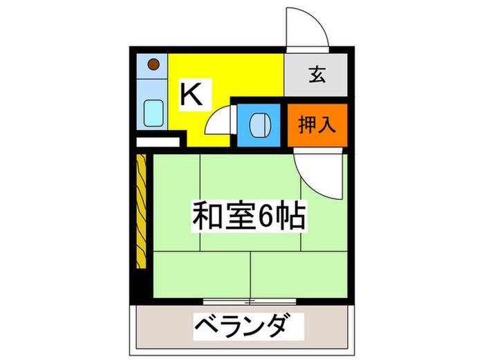 第二喜志コーポ(1K/5階)の間取り写真