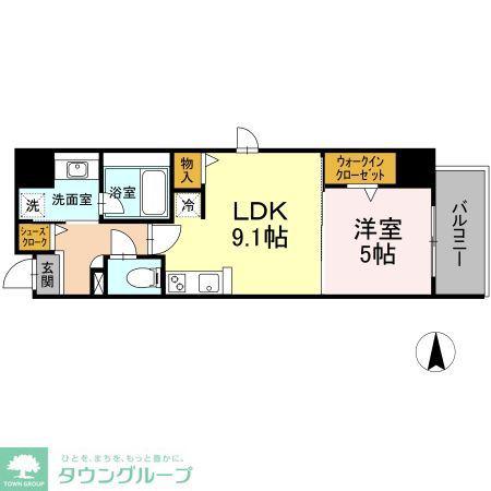 ダイワシティー庄内通(1LDK/4階)の間取り写真