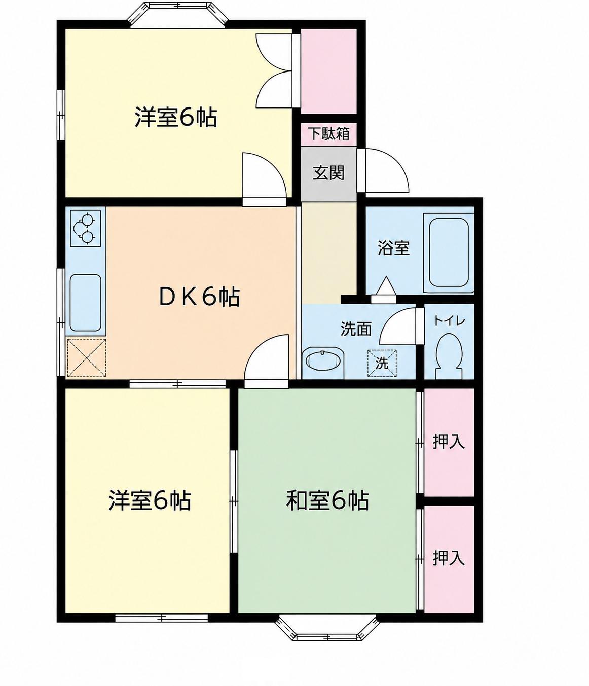 ソレイユ青葉(3DK/1階)の間取り写真