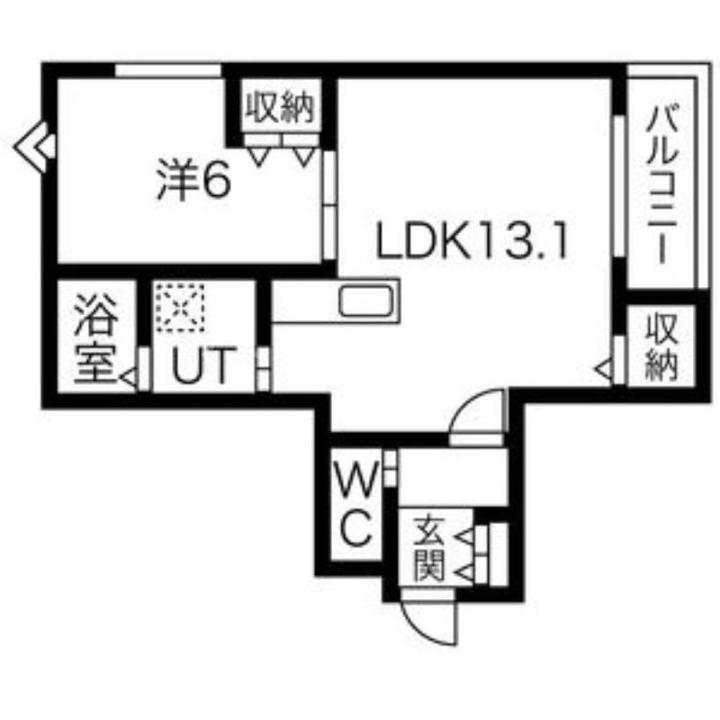 SAISON CREA-STYLE TATSUMI(1LDK/1階)の間取り写真