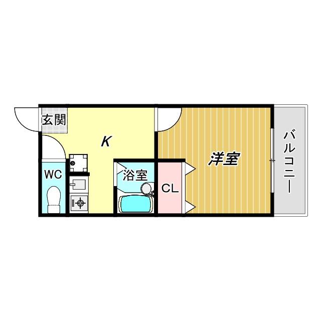 パークシティ長居(1K/3階)の間取り写真