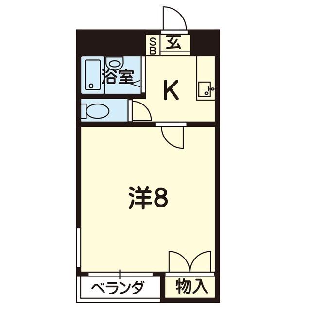 サニーパレス小磧(1K/3階)の間取り写真