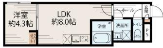 フラット富久町(1LDK/2階)の間取り写真