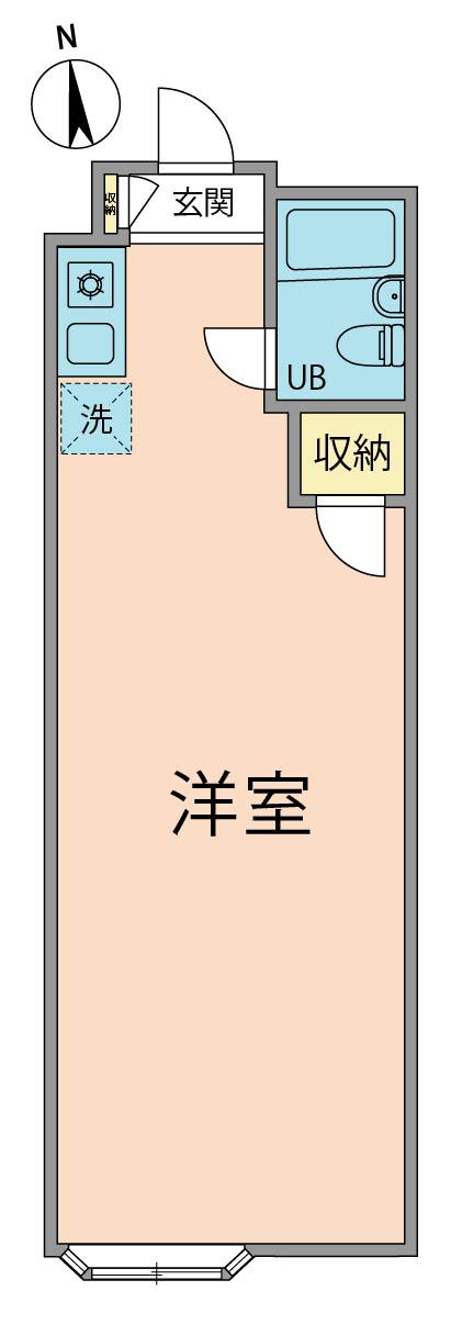 FELICE浦和(ワンルーム/2階)の間取り写真