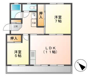 ファミリー久保山(2LDK/1階)の間取り写真