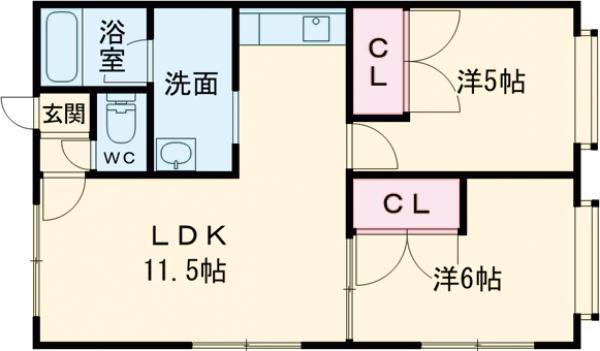 エルストファーゼ柳町I(2LDK/2階)の間取り写真