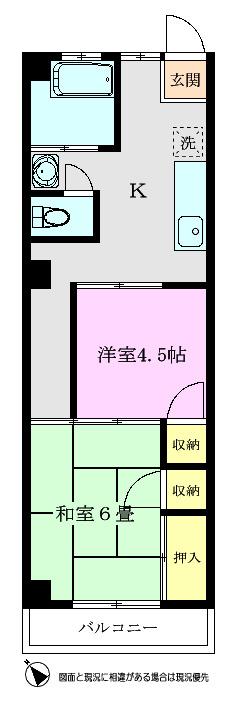 コーポ和光(2K/3階)の間取り写真