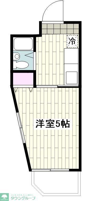 INOVE湘南松風(1K/2階)の間取り写真