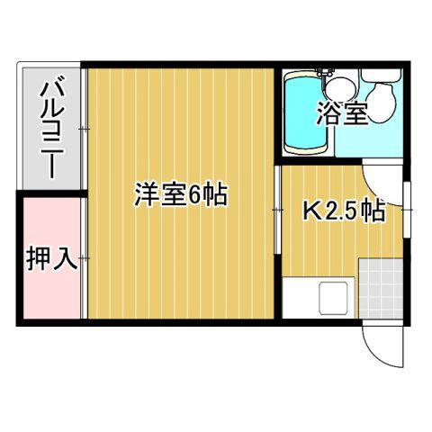 トクマスマンション(1K/5階)の間取り写真