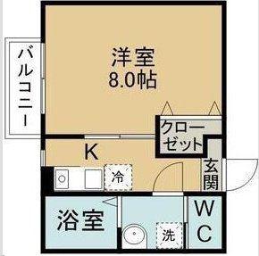 キャピタル三百人町A棟(1K/3階)の間取り写真