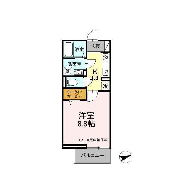 D-ROOM アーバンゲート(1K/1階)の間取り写真