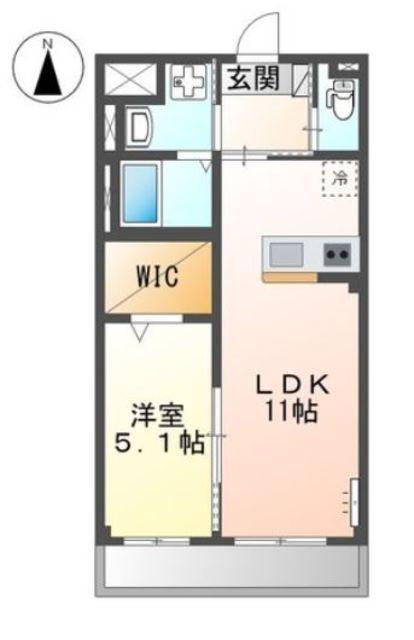 エルヴァス(1LDK/2階)の間取り写真