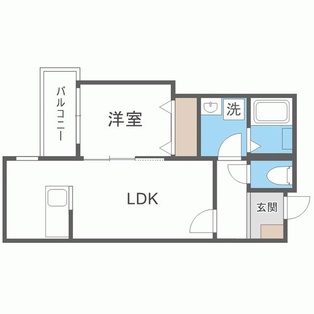 クリーク下山門II(1LDK/3階)の間取り写真