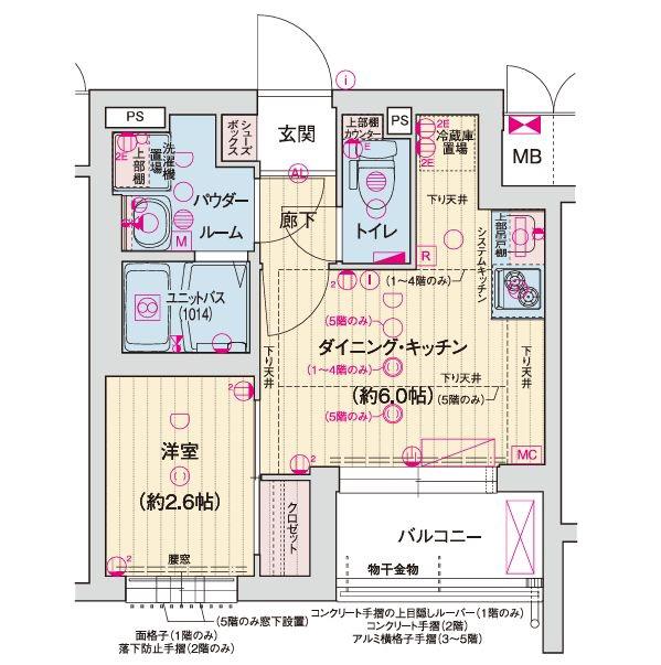 ソルテラスTHEKYOTO東寺(1DK/5階)の間取り写真