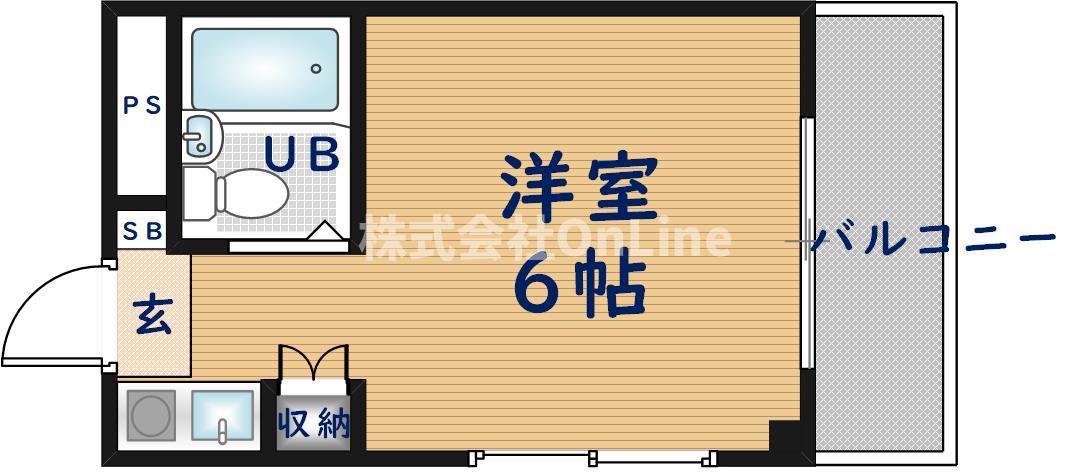 コボックス(1K/4階)の間取り写真