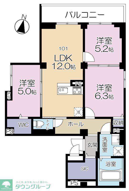 MAISON FUTABA(3LDK/1階)の間取り写真