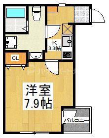 グランニール南流山III(ワンルーム/2階)の間取り写真