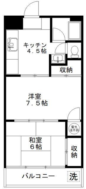 平石ビル(2K/4階)の間取り写真